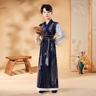 Boys Hanfu Stage Outfit Chinese Robe Tang Suit Children Ancient Chinese Traditional Perform Costume 