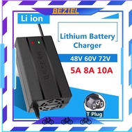 48V 60V 72V 5A 8A 10A Ebike Charger With Fan For Electric Bike Tricycle Balance Bike Scooter Lithium