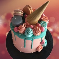 Halal Certified Love Macaron Celebratory Cake [All Times Favorite]