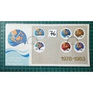 076 Singapore 1983 FDC MS Asean Submarine cable network in miniature sheet MS CV$7