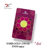 HABIB GOLD 1 DINAR GOLD BAR 999.9 RED 4.25GM GOLD BAR 999.9 FINE GOLD PG CERTIFIED GOLD BAR AU 999.9