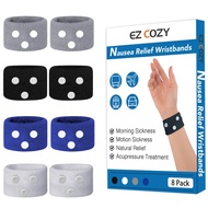 EZ COZY 4 Pairs Motion Sickness Bands Upgraded, Anti Nausea Wristband for Adults and Kids, Sea Sickn