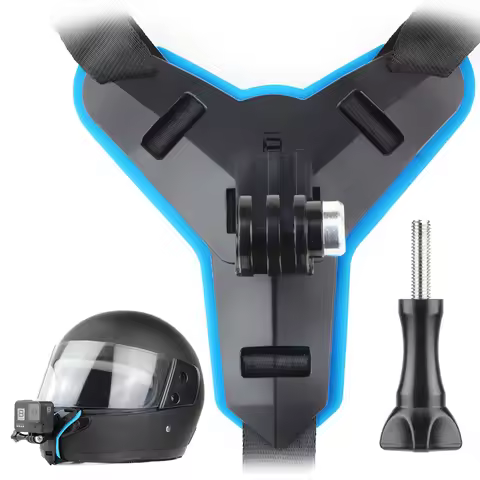 Motorcycle Helmet Front Chin Bracket Holder Fixed Strap Mount for GoPro Sjcam Insta360 Akaso DJI Act