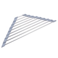 1Pc Stainless Steel Drain Rack Tableware Drain Rack Triangular Drain Rack Gray