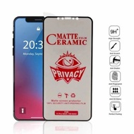 (268) REDMI 5, 6, 8A, 8 PRO, 12C, A2, TG TEMPERED GLASS CERAMIC MATTE SPY/ ANTI PRIVACY/