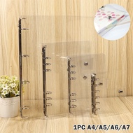 A4/A5/A6/A7 Transparent Pvc Plastic Clip File Folder Notebook Loose Leaf Ring Binder School Office S