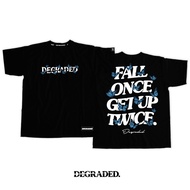 Lavender Tshirt "Fall Once Get Up Twice" Original Design Degraded Clothing Cotton Unisex Tshirt