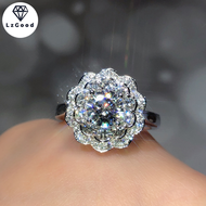 【Free Jewelry Box+Hot Sale】New Hot Sale Plum Blossom Double Diamond  Adjustable Rings Women Jewelry Wedding Christmas Gift