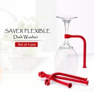 4pcs/set Stemware Saver Flexible Silicone Dishwasher Goblet Holder Wine Glass Hanging Bracket Goblet