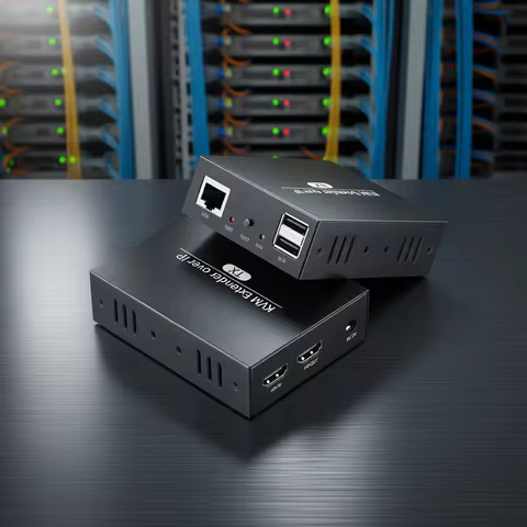 PWAY IP Network USB 1.0 KVM Extender RJ45 Ports 1080P HDMI Over LAN KVM Extender 150m HDMI KVM Exten