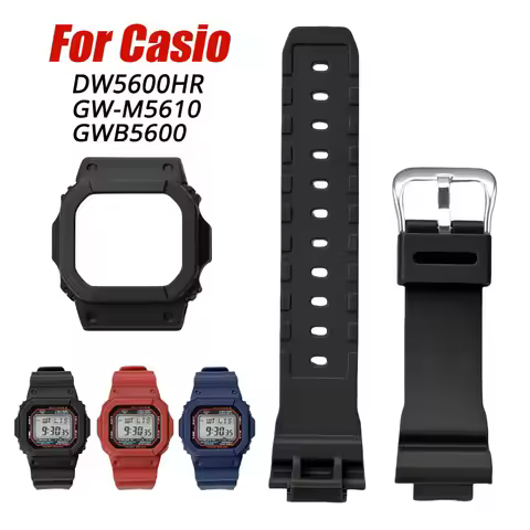 Resin Watchband +Watch case for Casio G-SHOCK DW5600HR GW-M5610 GWB5600 Sport Waterproof Watch Strap