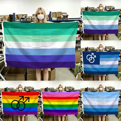 60x90cm 90x150cm 120x180cm LGBT Blue New Male Gay Pride Flag LGBT Men Tapestry Polyester Banner With