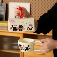 SENSENLIVE cute mug birthday gift for women cat mug tumbler cute coffee cup aesthetic mug 可爱杯子 mug g