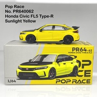 Pop Race 1/64 No. PR640062 Honda Civic FL5 Type-R (Sunlight Yellow)