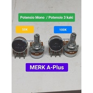 Mono potentiometer 50K, 100K APLUS / Good Potentiometer A+ Mono 50K, 100K / Rotary potentiometer 50K