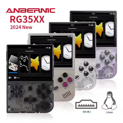 ANBERNIC 2024 New RG35XX Retro Handheld Game Console 3.5'' IPS Screen 2600mAh HDM-I TV Output Linux 