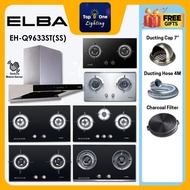 ELBA HOOD SENSO EH-Q9633ST (SS) Designer Cooker Hood Kitchen Hood and Hob EGH-K8842G(BK) & EGH-K8843