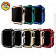 apple Watch Protective Case watch7 41mm 45mm Case44424038case Film Frame Half-Package Two-Color 6 5 4 3 2