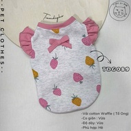 TDG089 - PET STYLE SHIRT - DOG AND CAT SHIRT WITH PATTERNS: STRAWBERRY
