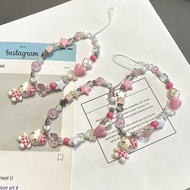 Phone Chain Beaded Phone Pendant Niche Internet Celebrity Same Style ins Girlish Cute Hello Kitty cc