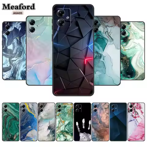 Marble Patterns Phone Case For Motorola G84 G34 G24 G14 G04 G54 Eur Edition Luxury TPU Cover Funda M