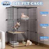 DIY Foldable 3 Layers Cat Cage Stackable Cage For Cat Villa Collapsible Cage Cat House Easy Assemble