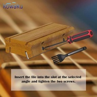 [vsrhkq] Fret Crowning File Four Angle Wooden Fret Wrap for Electric Guitar Bass Professional Luthie