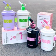 FQUAN (18oz) 2025 Good-looking Vacuum Cup Office Student Portable Blending Cup Rope Holding Straw Cu