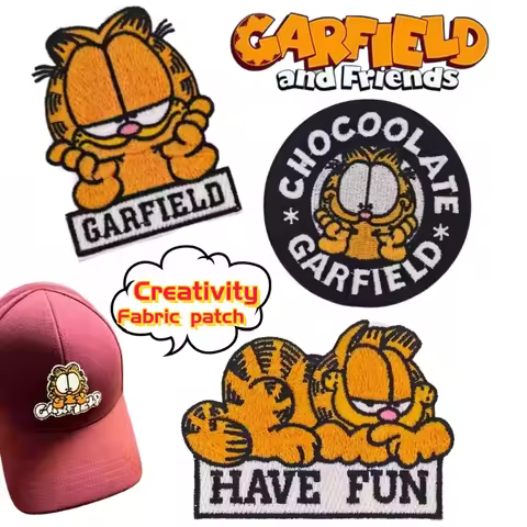 Garfield Odie Pooky Jon Abackel Liz Cartoon Cute Fabric Patch Clothes Bag Packaging Decoration Hole 