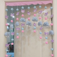 Ins Style Cute Girl Curtains Bedroom Decoration Half Curtain Perforated Home Living Room Home Room