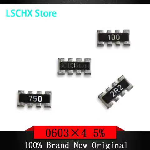 100PCS 0603×4 Resistor SMD Accuracy 5% 0 ohm ~ 1M ohm 1K 2.2K 10K 100K 0 1 10 100 150 220 330 ohm 1R