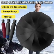 Giant Folding Umbrella, Extra Large Double Sunshade Umbrella, Manual Rain/Sun Umbrella, Extra Large 