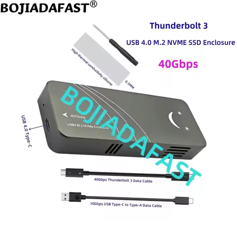 40Gbps Thunderbolt 3 USB 4.0 Type-C to NGFF M.2 M-Key M2 NVMe SSD Enclosure Case ASM2464DP With Thun