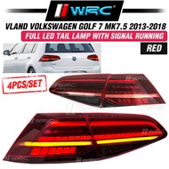 Vland Volkswagen Golf 7 MK7 MK7.5 GTI 2013 - 2018 Full Led Tail Lamp With Signal Running ( Red )