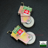 YOMA ล้อบานเลื่อน ล้อเดี่ยว ล้อบานเลื่อนเขียว ลูกล้อประตูหน้าต่างบานเลื่อนอลูมิเนียม ล้อบานเลื่อนประ