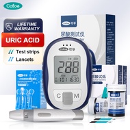 Cofoe Uric Acid Test Monitor Full Set with 50s Uric Acid Strips 50pcs Lancets Uric Acid Tester Meter Kit Gout Test Machine UA Monitoring Kit UA02-C