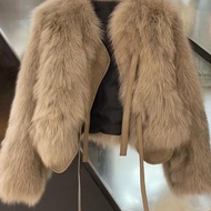 Imitation Fox Fur Short Light Luxury Lace-Up Women Fur Fur Coat Top