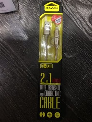 Awei 2 in 1快速充電線