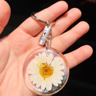 Handmade Epoxy Resin Real Flower Keychain (Add name upon request) 7 flower colors as a meaningful gi