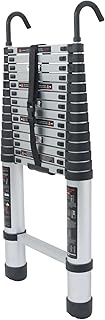 LiGuVCY Telescoping Extension Ladder 14.5 FT, Folding Telescopic Aluminum Ladders with Hooks, Lightw