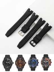 Substitute Citizen silicone watch strap AW1475 1476 1615 CA4154 notched rubber watch chain for men 24m 【SYY】