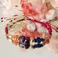 守護光芒-南美蠟線-深紅色/紫牙烏紅石榴貔貅/高品金太陽/平安繩