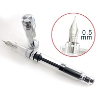 New Wing Sung 698 Transparent Piston Fountain Pen 0.5mm Fine Nib Writing Ink Pen YxcBest