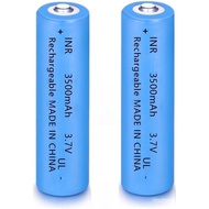 2 Pack 3.7 Volt 18650 Rechargeable Battery High Capacity 3500mAh Genuine18650 Button Top Battery for