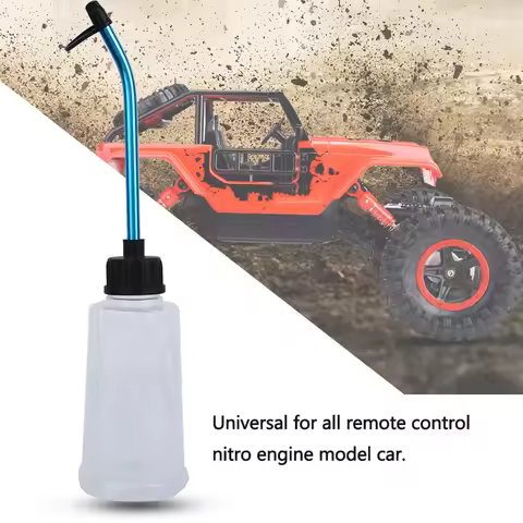 Engine Fuel Filler Refill Bottle with Aluminum Alloy Straw for RC Model Car 250ML White RC Fuel Fill