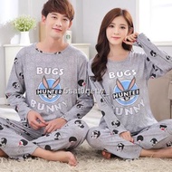 ❈pyjamas baju tidur Men's women's pyjamas seluar tidur wanita piyama baju tidur plus size baju couple cute baju tidur情侣睡