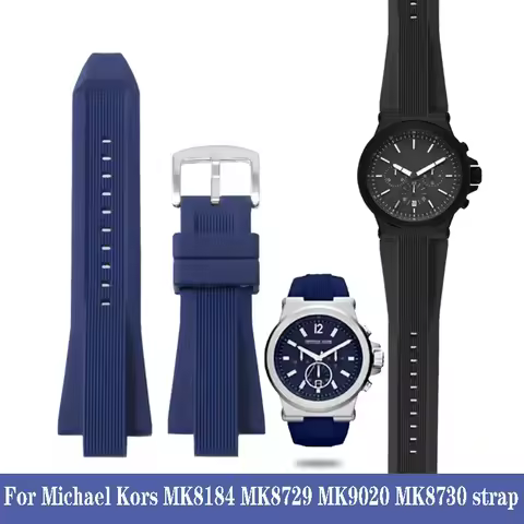 Natural Soft Silicone Rubber Watch Band For Fits Michael Kors Replacement MK9019 MK8295 MK8492 MK902