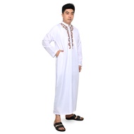 Baju Koko Pria Lengan Panjang Putih Jubah Gamis Premium