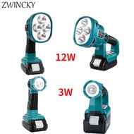 3W/12W 18V LED Lamp Work Light Flashlight For Makita 4 Modes(NO Battery,NO Charger)Lithium Battery USB Outdoor Lighting