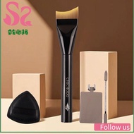 AD8T2 ได้รับการอัปเกรด แปรงรองพื้นแบบโค้ง รูปพระจันทร์เสี้ยว ไร้รอยต่อ แปรงแต่งหน้า ร้อน ขนนุ่ม แปรง